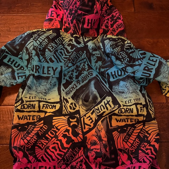 Hurley Multicolor Kids Size Small Hooded Light Jacket - Picture 6 of 6